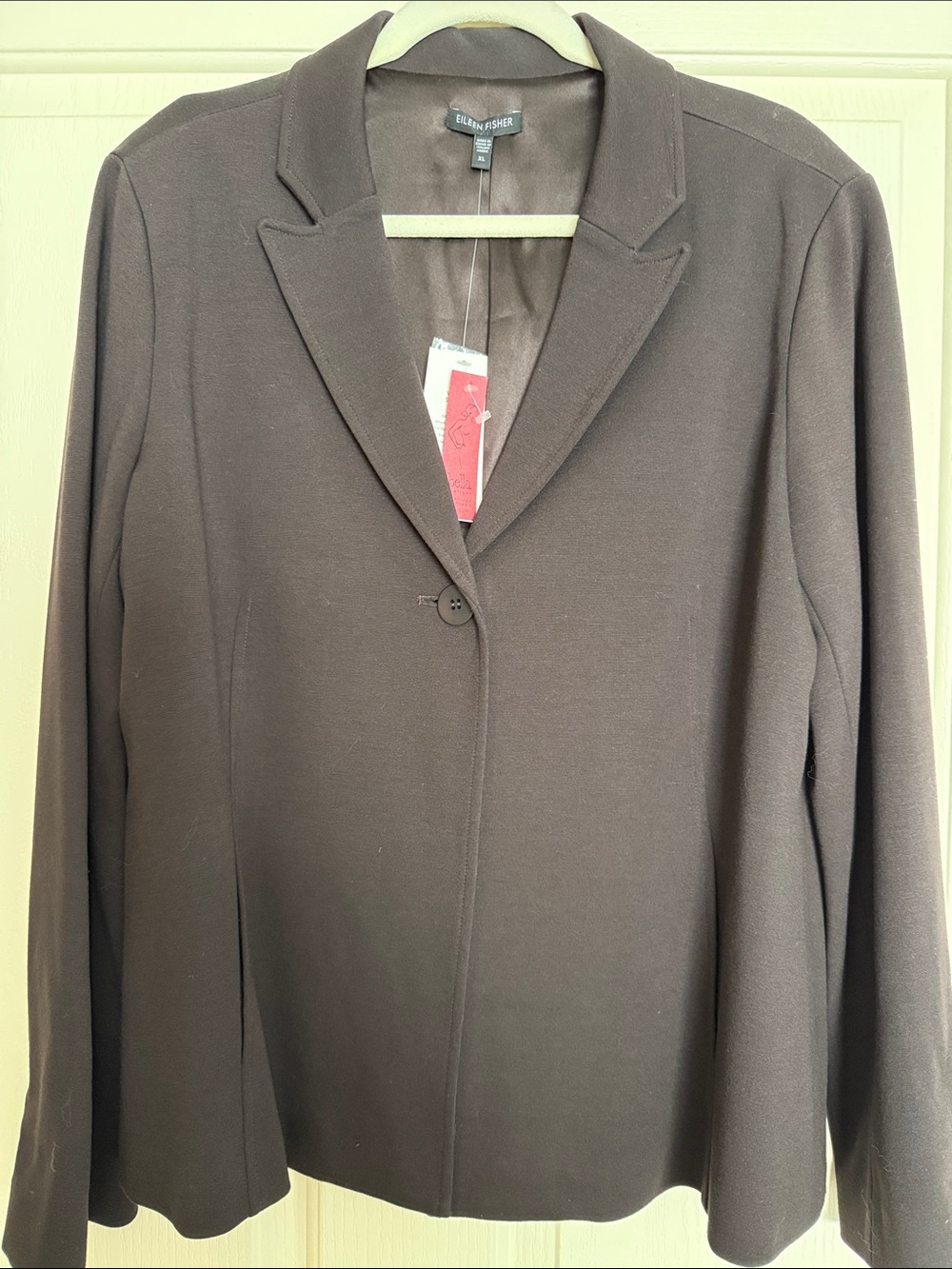 NWT! Eileen Fisher Chocolate Brown Single-Button Blazer Jacket